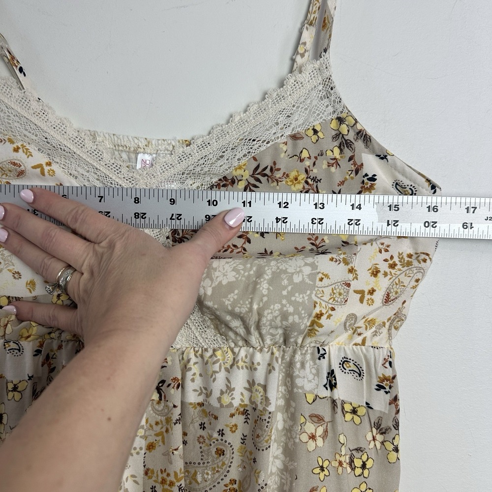 Y2K No Boundaries Smocked Floral Babydoll Top Cottagecore M Aystemtrical Fairy - Picture 8 of 11